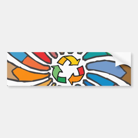 Recyclen tekenkunst bumpersticker (Voorkant)