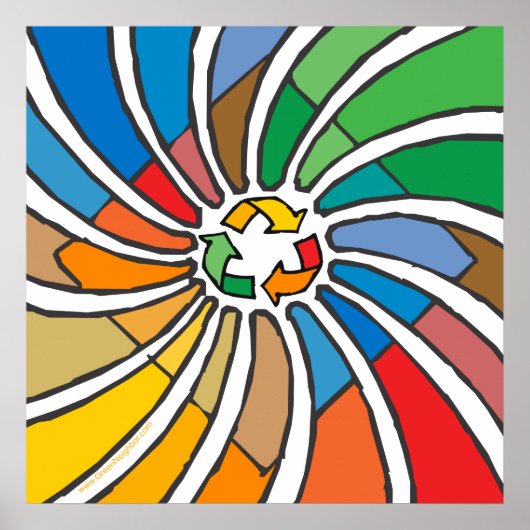 Recyclen tekenkunst poster (Voorkant)