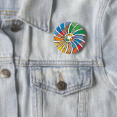 Recyclen tekenkunst ronde button 5,7 cm (In situ)