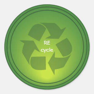 Recyclen ticker ronde sticker