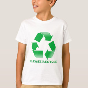 Recyclen u alstublieft. Recycling Awareness. Groen T-shirt