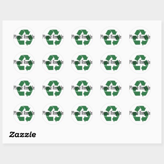 Recyclen u alstublieft Sticker (Vel)