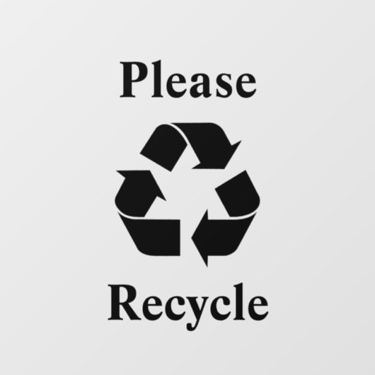 Recyclen u met het recyclingsymbool raamsticker (Vel)