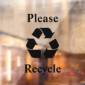 Recyclen u met het recyclingsymbool raamsticker (Vel 2)