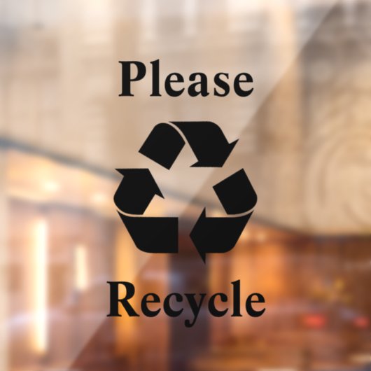 Recyclen u met het recyclingsymbool raamsticker (Vel 2)