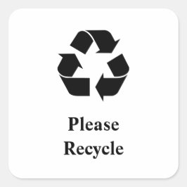 Recyclen u met het recyclingsymbool vierkante sticker