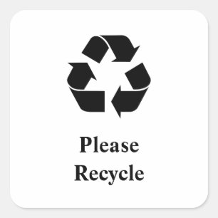 Recyclen u met het recyclingsymbool vierkante sticker