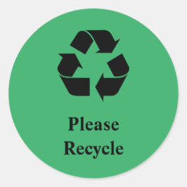 Recyclen u met Recycling Symbol op Groen Ronde Sticker