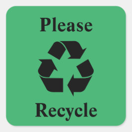 Recyclen u met Recycling Symbol op Groen Vierkante Sticker