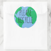 Recyclen u recycling ronde sticker (Tas)