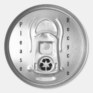 Recyclen u Soda Pop Beer kan een deksel vormen Ronde Sticker