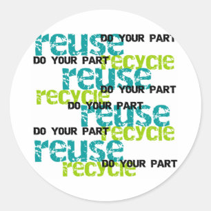 Recyclen u uw deel ronde sticker
