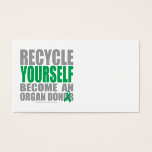 Recyclen uw eigen orgaandonor visitekaartjes