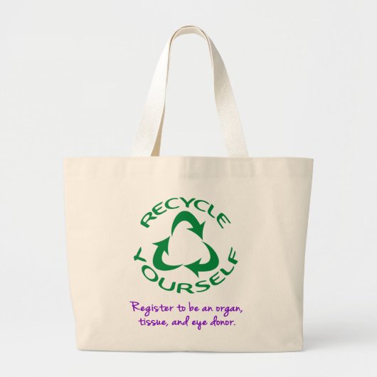 Recyclen uzelf grote tote bag (Voorkant)