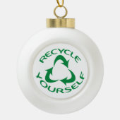 Recyclen uzelf keramische bal ornament (Voorkant)