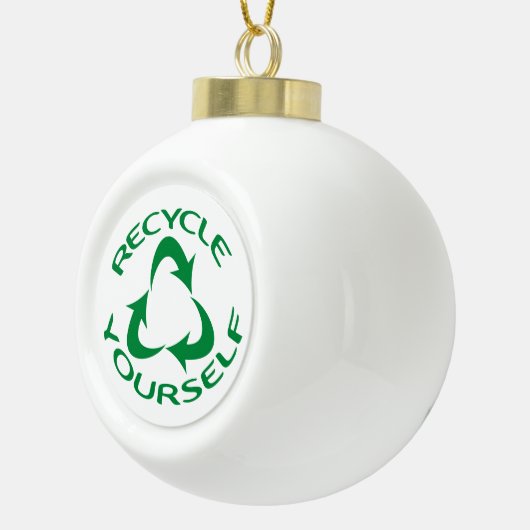 Recyclen uzelf keramische bal ornament (Rechts)