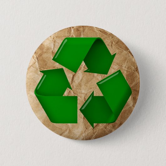 Recyclen - Verrukt papier Ronde Button 5,7 Cm (Voorkant)