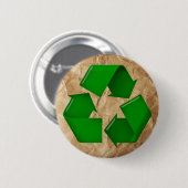 Recyclen - Verrukt papier Ronde Button 5,7 Cm (Voorkant /achterkant)