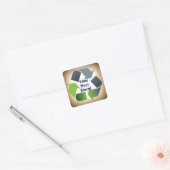 Recyclen vierkante Sticker (Envelop)