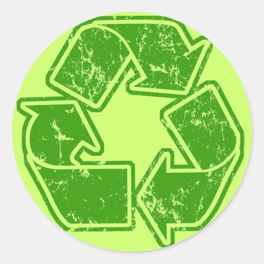 Recyclen Vintage Ronde Sticker (Voorkant)
