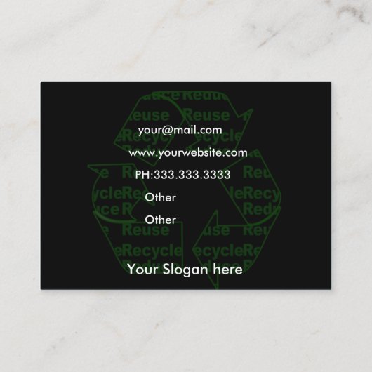 Recyclen Visitekaartjes (Achterkant)