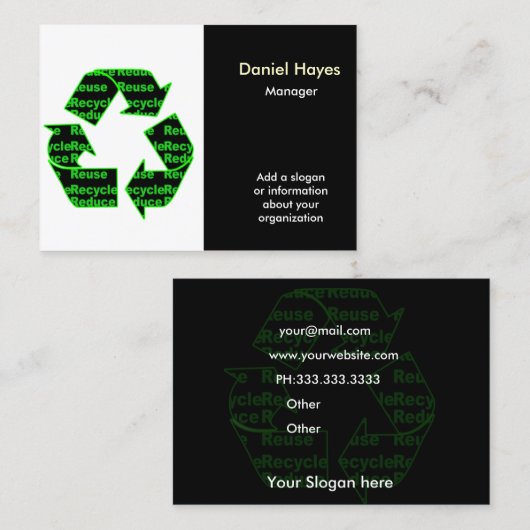Recyclen Visitekaartjes (Voorkant / Achterkant)
