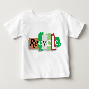 Recyclen voor het T-shirt met de aardse korrel