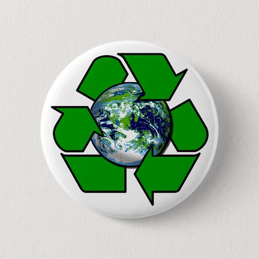 Recyclen voor Planet Earth Ronde Button 5,7 Cm (Voorkant)