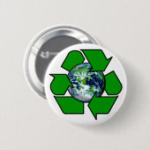 Recyclen voor Planet Earth Ronde Button 5,7 Cm (Voorkant /achterkant)