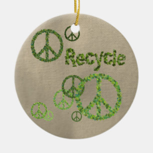 Recyclen Vredesgebarentaal Keramisch Ornament