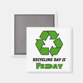 Recyclen vrijdag magneet (Voorkant / Achterkant)