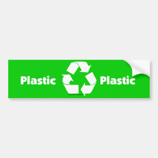 Recyclen vuilnisopschriften voor plastic en recycl bumpersticker