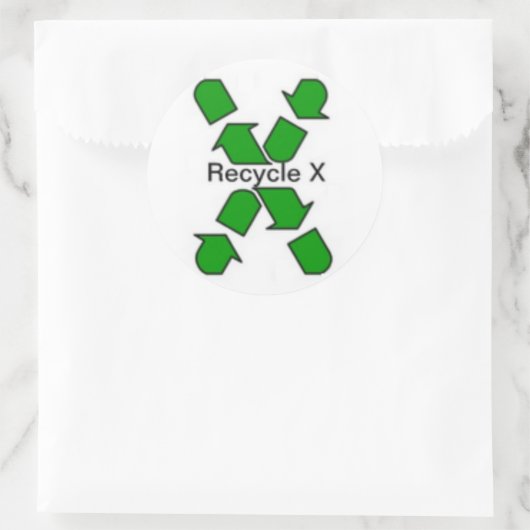 Recyclen X prullenbak sticker (Tas)