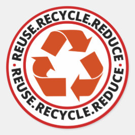 Recyclen zwart symbool ronde sticker