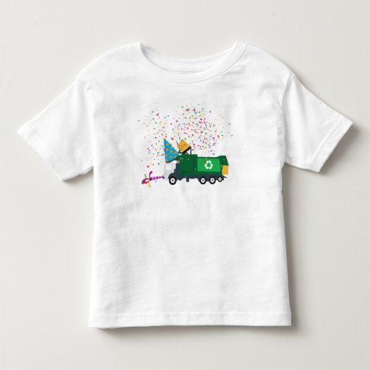 Recycling Afvalwagen Feestje Kinder Shirts (Voorkant)