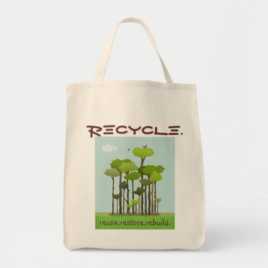 Recycling Awareness Reused Grocery Canvas tas (Voorkant)