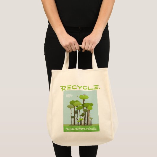 Recycling Awareness Reused Grocery Canvas tas (Voorkant (product))