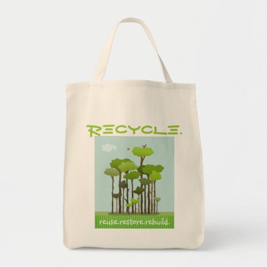 Recycling Awareness Reused Grocery Canvas tas (Voorkant)