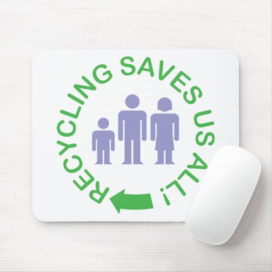 Recycling bespaart ons allen muismat (Met muis)