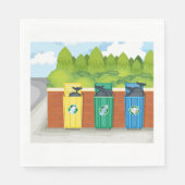 Recycling Bins Garbage Napkins Servet (Voorkant)