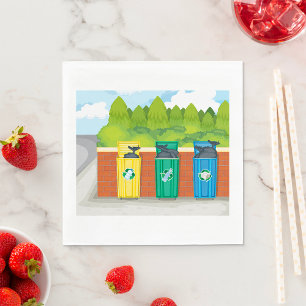 Recycling Bins Garbage Napkins Servet