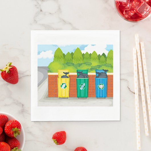 Recycling Bins Garbage Napkins Servet