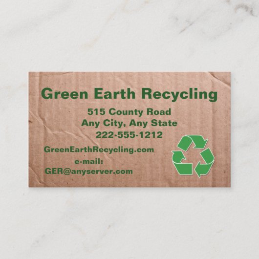 Recycling Business Cardboard Look Visitekaartje (Voorkant)