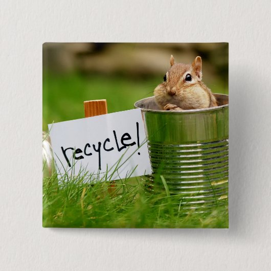 Recycling Chipmunk Button (Voorkant)