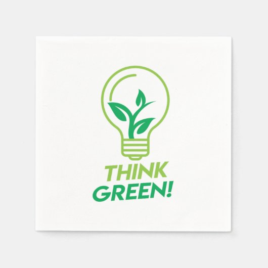 Recycling Denk aan groene natuurlijke duurzaamheid Servet (Voorkant)