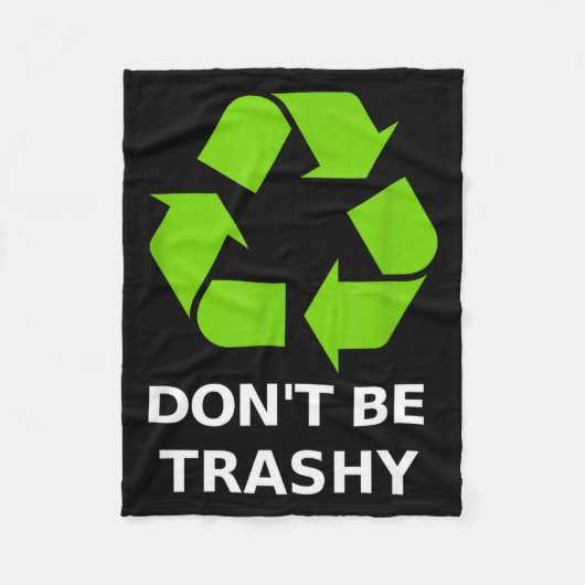 Recycling Don't Trashy Recycling Green Earth  Fleece Deken (Voorkant)