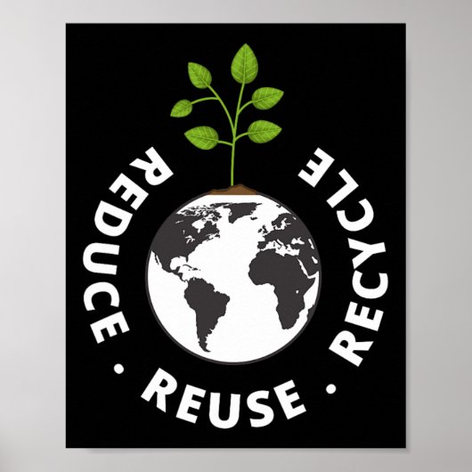 Recycling Earth Day Gift Environment reduceert her Poster (Voorkant)