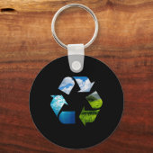 Recycling Earth Planet Environmental Protection Na Sleutelhanger (Voorkant)