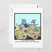 Recycling en compostering: Rat Cartoon Briefkaart (Voorkant / Achterkant)