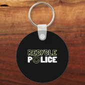 Recycling Environment Recyclen Police Earth Da Sleutelhanger (Voorkant)
